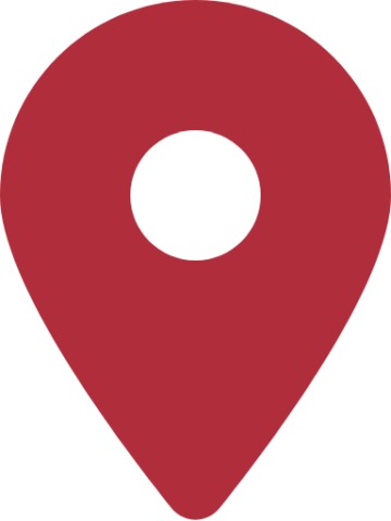 Red dot that indicates a location on a map.