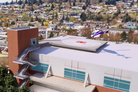 Rendering of the new helipad that will be located on top of the emergency department.