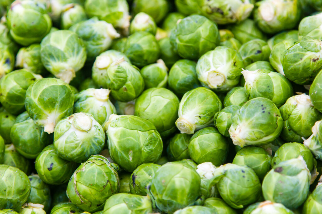 a pile of Brussels Sprouts