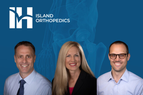 Three orthopedic surgeons with Island Orthopedics.