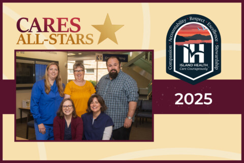 Five employees who were awarded the prestigious CARES All-stars award.