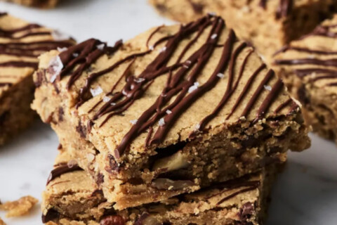 Plate of chickpea blondies.